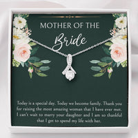Load image into Gallery viewer, Mom of the Bride Gifts, Today We Become Family, Alluring Beauty Necklace For Women, Wedding Day Thank You Ideas From Groom
