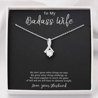 Load image into Gallery viewer, To My Badass Wife, We Stand Together, Alluring Beauty Necklace For Women, Anniversary Birthday Valentines Day Gifts From Husband
