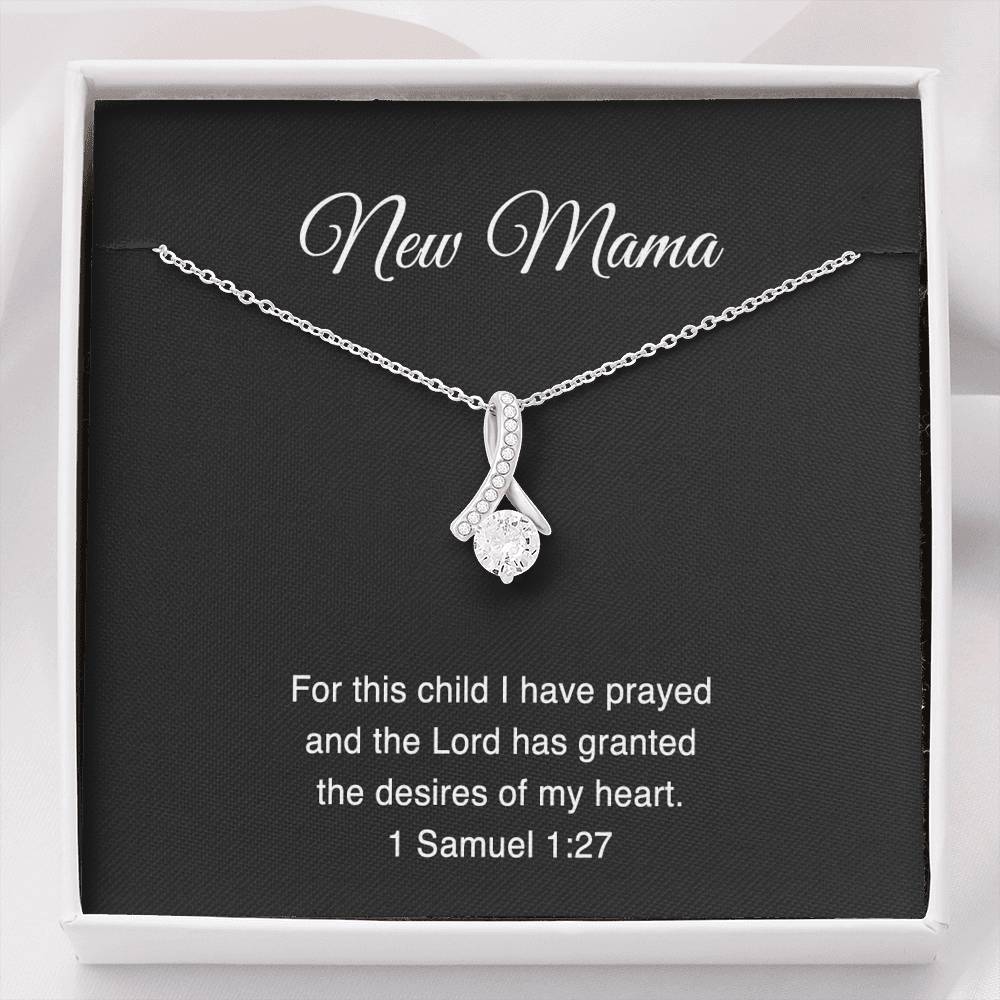 1 Samuel 1:27, New Mama For this child I have prayed, Mom to Be Gifts, Alluring Beauty Necklace For Expecting Mom, Pregnancy Gift For New Mother