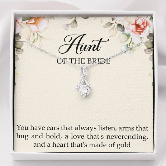 Aunt of the Bride Gifts, You Have Ears That Always Listen, Alluring Beauty Necklace For Women, Wedding Day Thank You Ideas From Bride