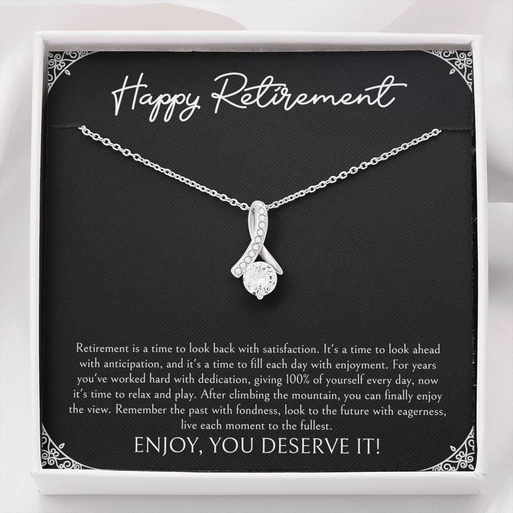Retirement Gifts, Time To Relax, Happy Retirement Alluring Beauty Necklace For Women, Retirement Party Favor From Friends Coworkers