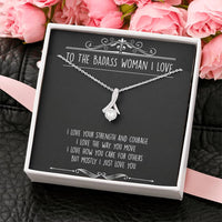 Load image into Gallery viewer, To My Badass Wife, I Just Love You, Alluring Beauty Necklace For Women, Anniversary Birthday Valentines Day Gifts From Husband
