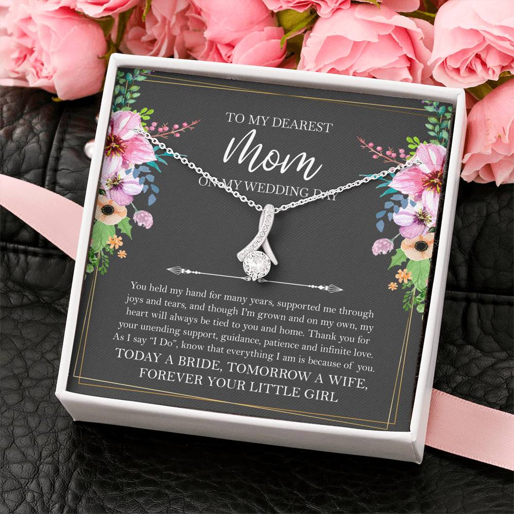 Mom of the Bride Gifts, You Held My Hand for Many Years, Alluring Beauty Necklace For Women, Wedding Day Thank You Ideas From Bride