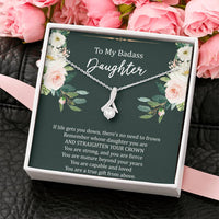 Load image into Gallery viewer, To My Badass Daughter Gifts, If Life Gets You Down, Alluring Beauty Necklace For Women, Birthday Present Idea From Mom

