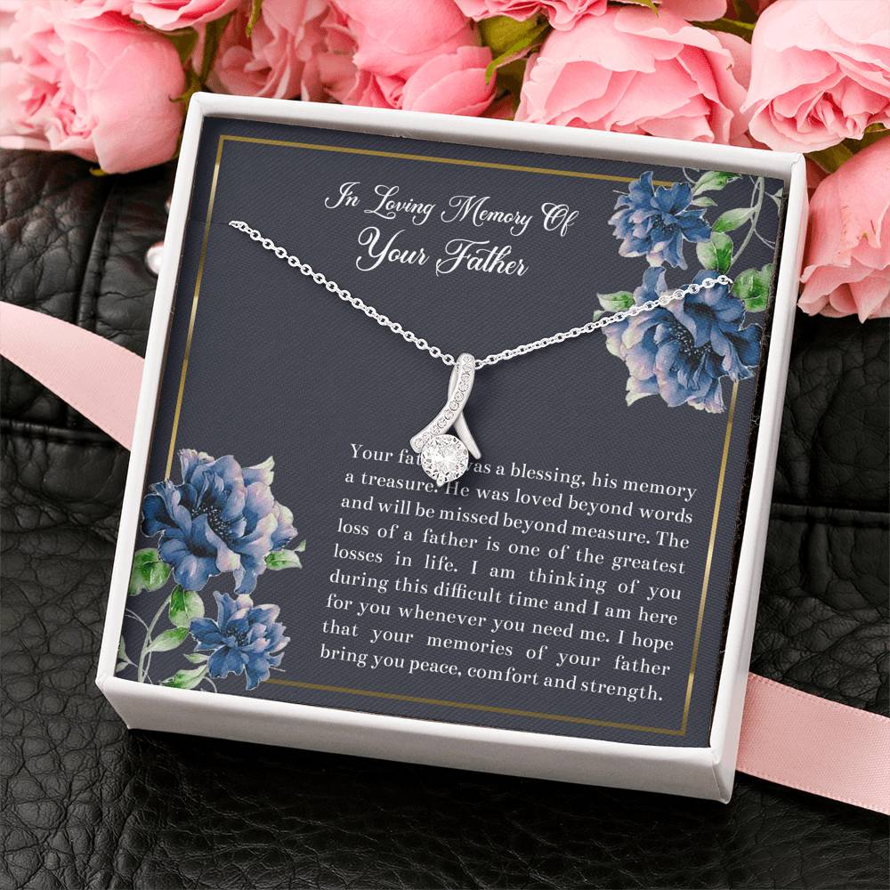 Loss of Father Gifts, In Loving Memory, Sympathy Alluring Beauty Necklace For Loss of Father, Memorial Sorry For Your Loss Present