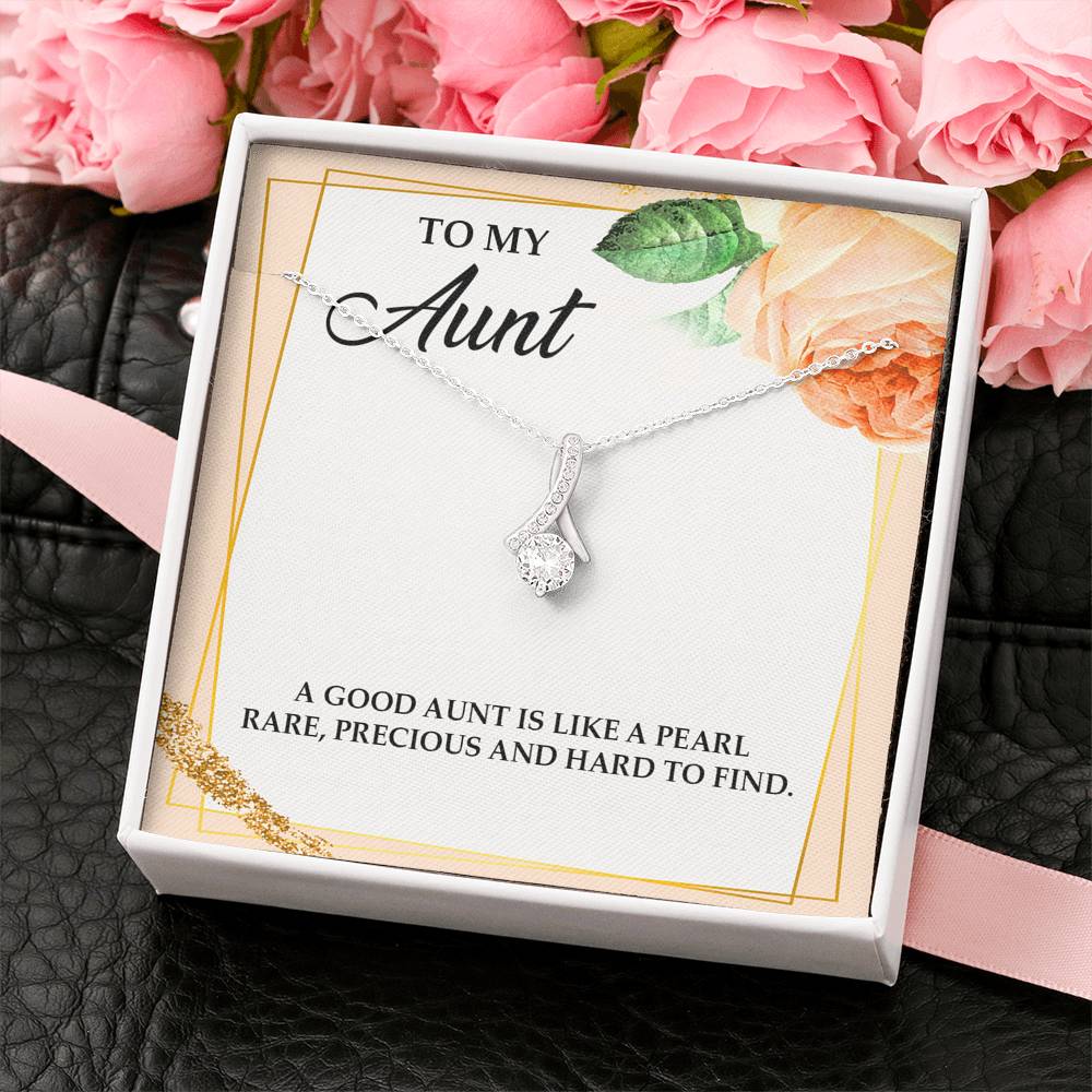To My Aunt Gifts, A Good Aunt is Like a Pearl, Alluring Beauty Necklace For Women, Aunt Birthday Present From Niece Nephew