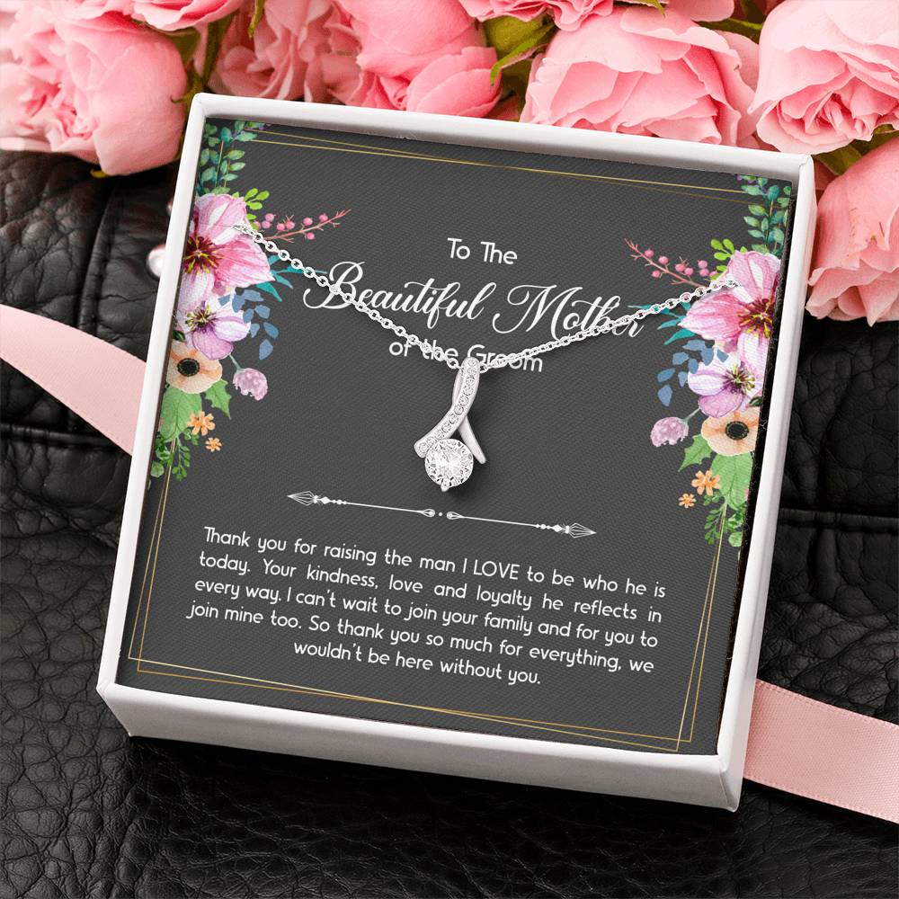 Mom Of The Groom Gifts, Thank You For Raising The Man I Love, Alluring Beauty Necklace For Women, Wedding Day Thank You Ideas From Bride