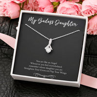 Load image into Gallery viewer, To My Badass Daughter Gifts, You Are Like An Angel, Alluring Beauty Necklace For Women, Birthday Present Idea From Mom
