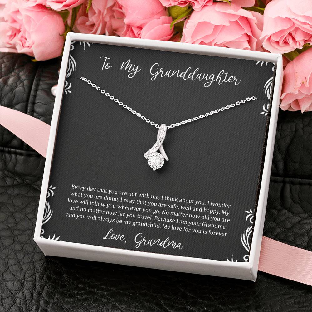 To My Granddaughter Gifts, I Think About You, Alluring Beauty Necklace For Women, Birthday Present Idea From Grandma