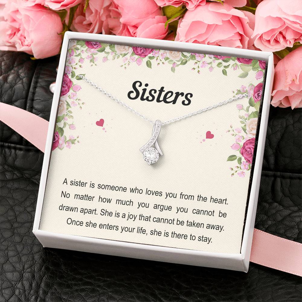 To My Sister Gifts, Someone Who Loves You From The Heart, Alluring Beauty Necklace For Women, Birthday Present Idea From Sister Brother