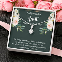 Load image into Gallery viewer, To My Aunt Gifts, I Love You, Alluring Beauty Necklace For Women, Aunt Mother&#39;s Day Present From Niece Nephew
