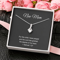 Load image into Gallery viewer, New Mom Necklace - For This Child I Have Prayed | Baby Shower Gift
