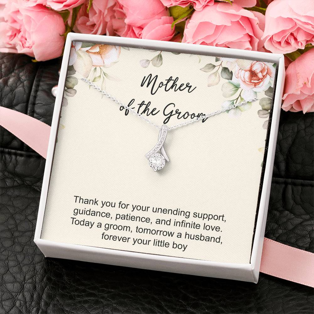 Mom Of The Groom Gifts, Thank You For Your Unending Support, Love Knot Necklace For Women, Wedding Day Thank You Ideas From Groom