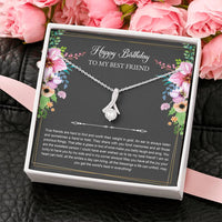 Load image into Gallery viewer, Birthday Gifts For Women, Lucky To Have You, Alluring Beauty Necklace, Happy Birthday Message Card Jewelry For Best Friend
