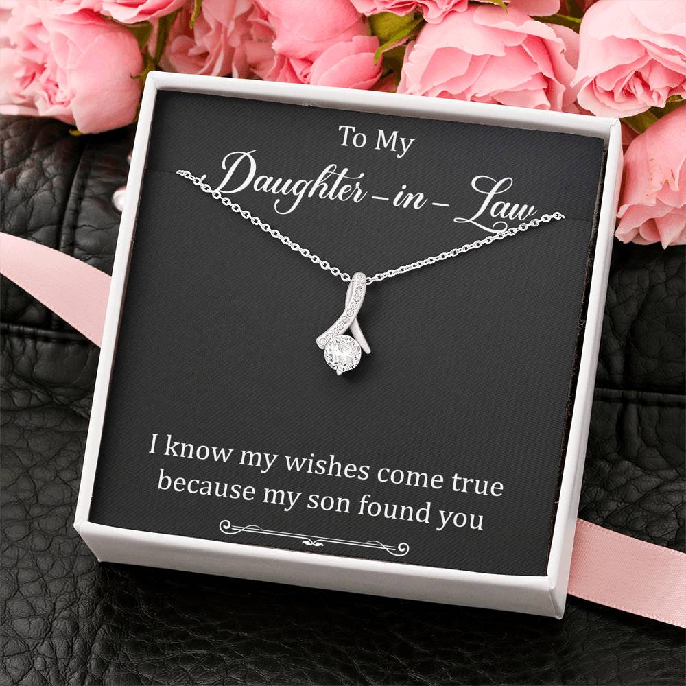 To My Daughter-in-law Gifts, I Know My Wishes Come True, Alluring Beauty Necklace For Women, Birthday Present Idea From Mother-in-law