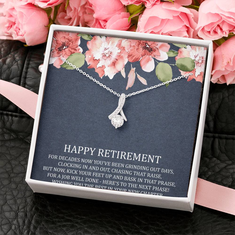 Retirement Gifts, Job Well Done, Happy Retirement Alluring Beauty Necklace For Women, Retirement Party Favor From Friends Coworkers