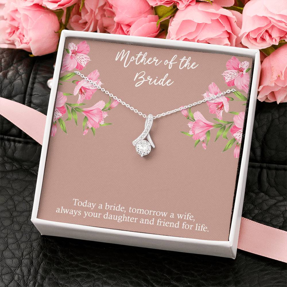 To My Mom of the Bride Gifts, Always Your Daughter, Alluring Beauty Necklace For Women, Wedding Day Thank You Ideas From Bride