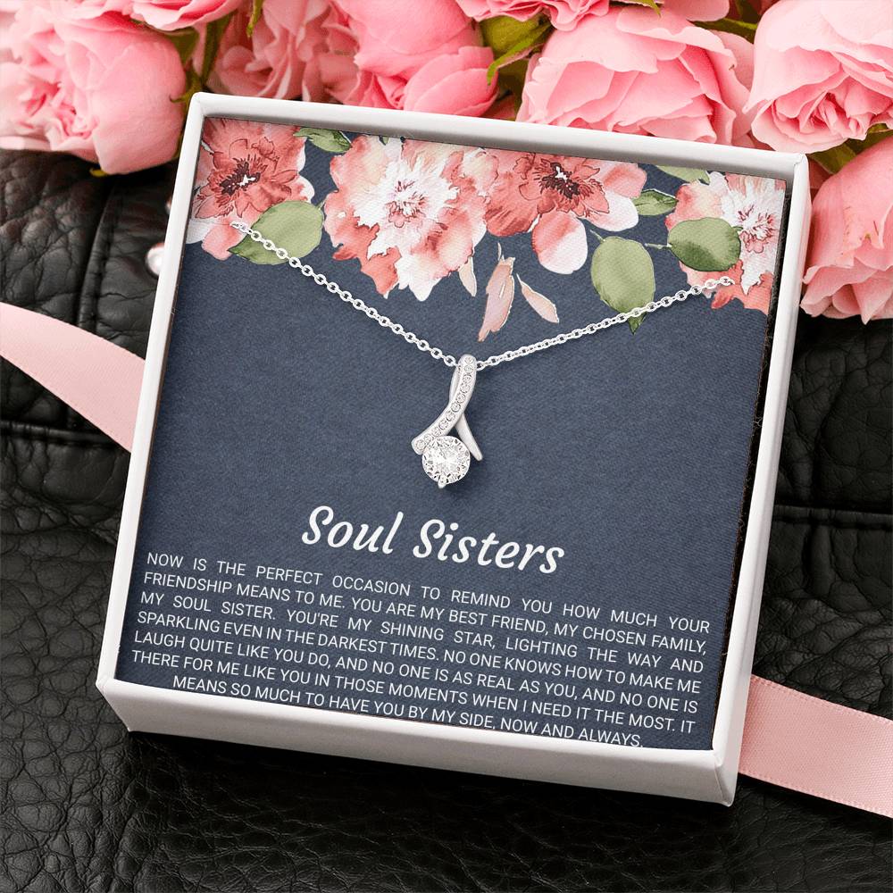 To My Best Friend Gifts, Soul Sisters, Alluring Beauty Necklace For Women, Birthday Present Idea From Bestie