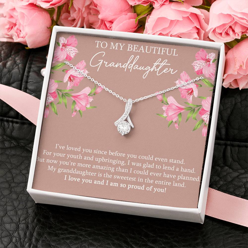 To My Granddaughter Gifts, I’ve Loved You Since Before, Alluring Beauty Necklace For Women, Birthday Present Idea From Grandma Grandpa