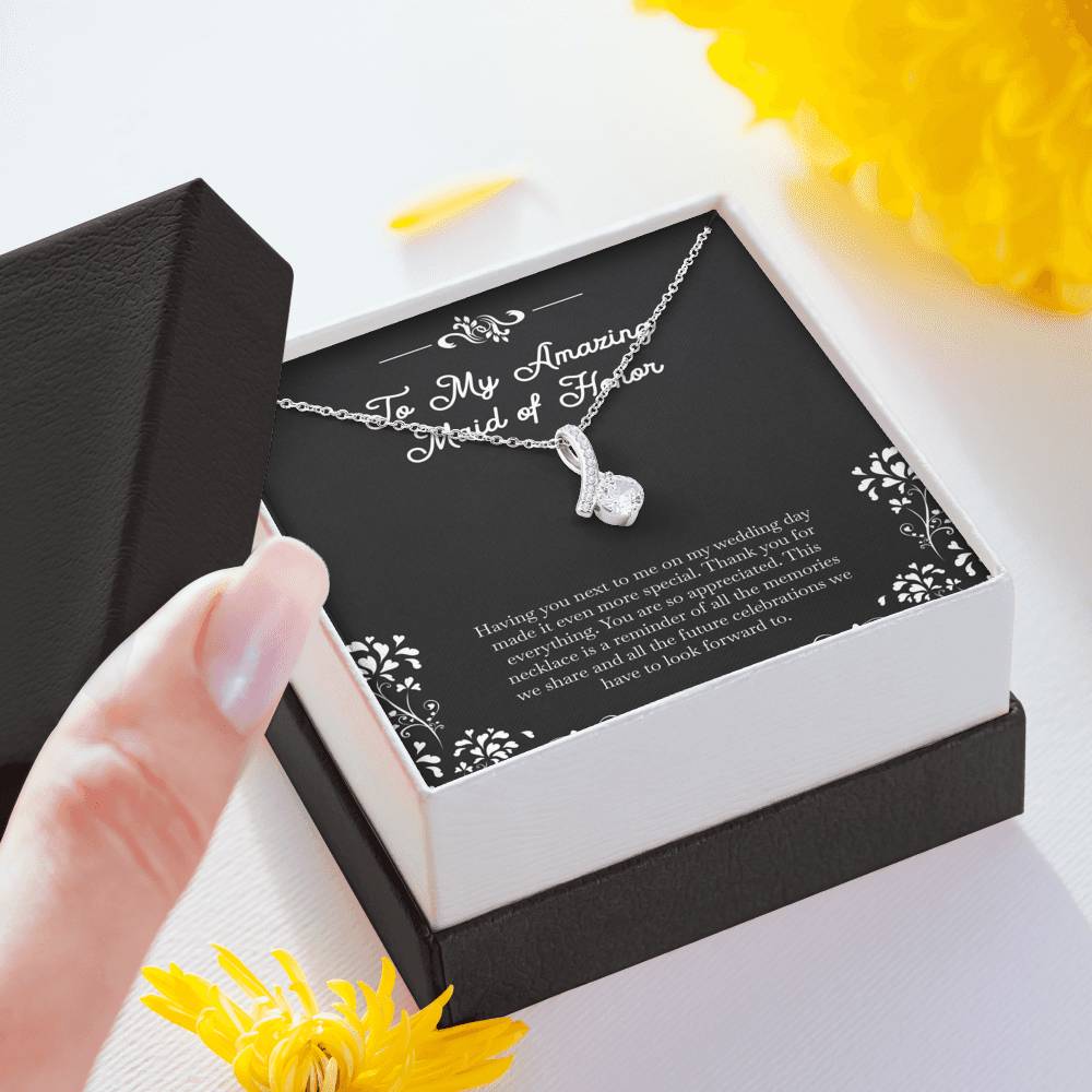To My Maid Of Honor Gifts, Having You Next To Me, Alluring Beauty Necklace For Women, Wedding Day Thank You Ideas From Bride