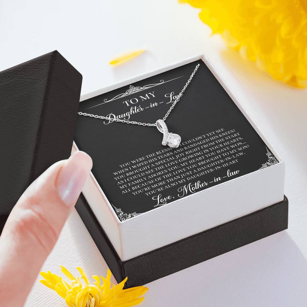To My Daughter-in-law Gifts, The Blessing I Couldn't See, Alluring Beauty Necklace For Women, Birthday Present Idea From Mother-in-law