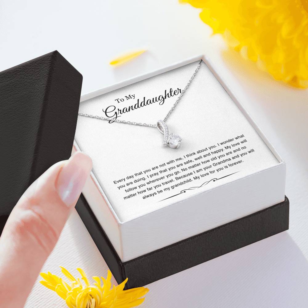 To My Granddaughter Gifts, Every Day That You Are Not With Me, Alluring Beauty Necklace For Women, Birthday Present Idea From Grandma Granpa