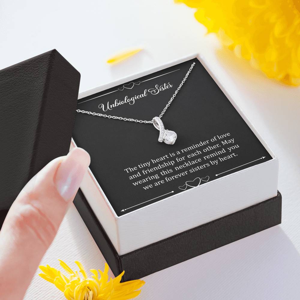 To My Unbiological Sister Gifts, Reminder of Love, Alluring Beauty Necklace For Women, Birthday Present Idea From Sister-in-law