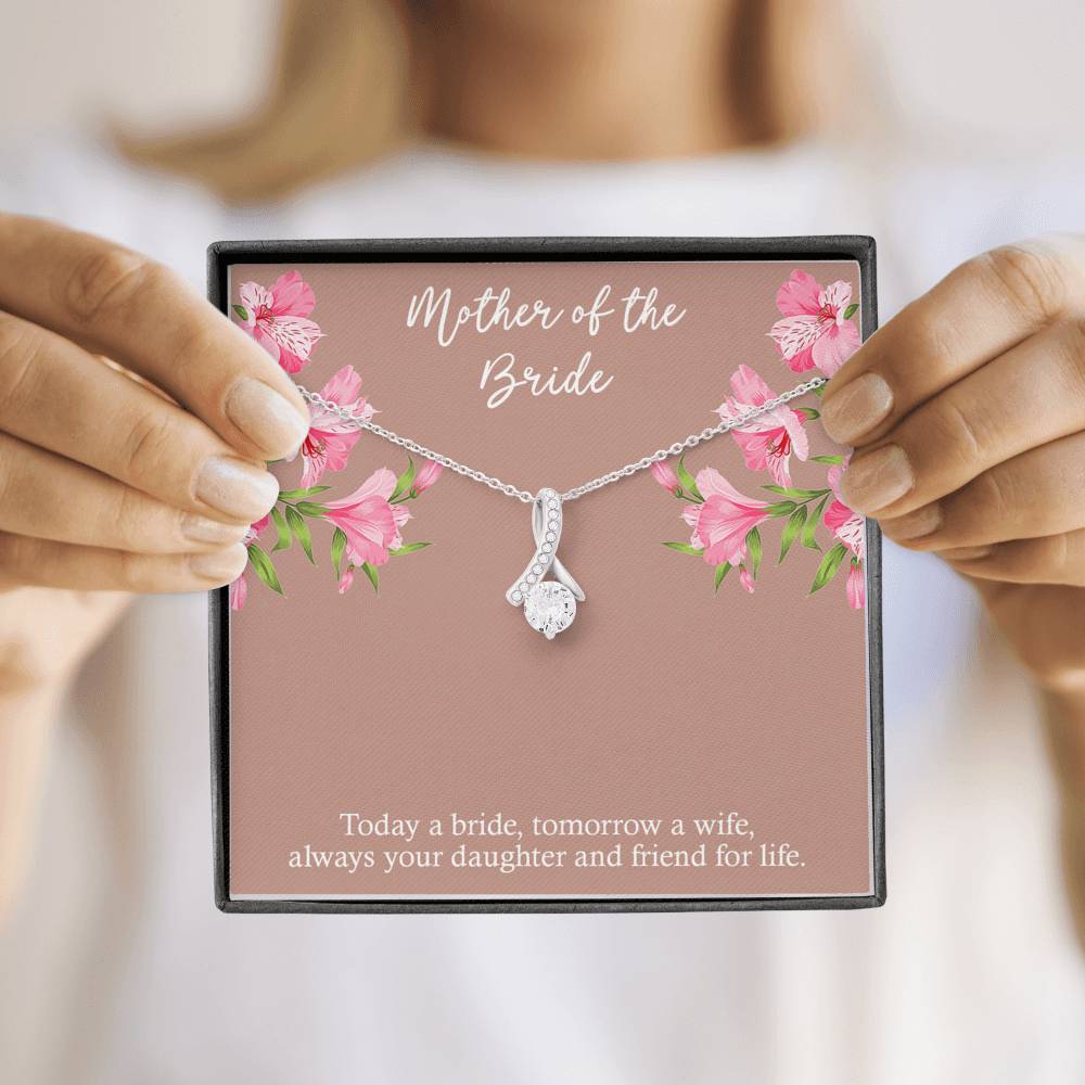 To My Mom of the Bride Gifts, Always Your Daughter, Alluring Beauty Necklace For Women, Wedding Day Thank You Ideas From Bride