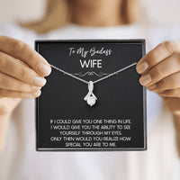Load image into Gallery viewer, To My Badass Wife, If I Could Give You One Thing In Life, Alluring Beauty Necklace For Women, Anniversary Birthday Gifts From Husband
