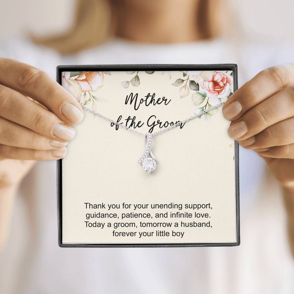 Mom Of The Groom Gifts, Thank You For Your Unending Support, Love Knot Necklace For Women, Wedding Day Thank You Ideas From Groom