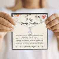 Load image into Gallery viewer, To My Badass Daughter Gifts, When It&#39;s Too Hard To Look Back, Alluring Beauty Necklace For Women, Birthday Present Idea From Mom
