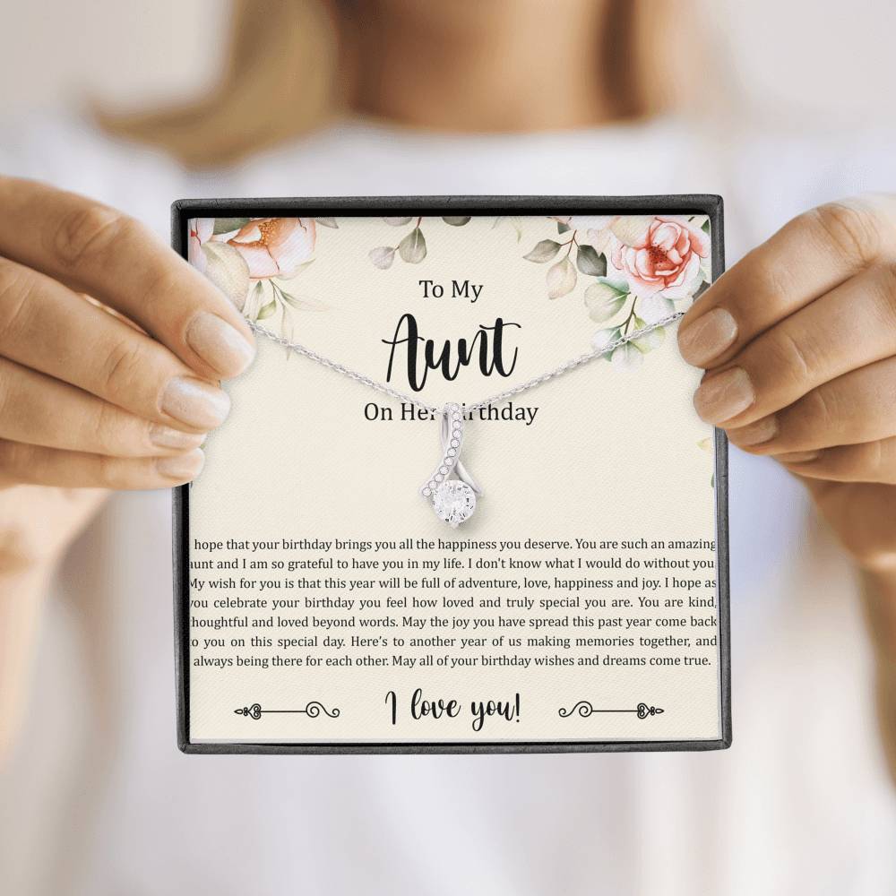 To My Aunt Gifts, Aunt on Her Birthday, Alluring Beauty Necklace For Women, Aunt Birthday Present From Niece Nephew