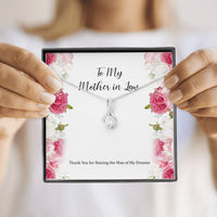 Load image into Gallery viewer, To My Mother-in-Law Gifts, Raising The Man Of My Dreams, Alluring Beauty Necklace For Women, Birthday Mothers Day Present From Daughter-in-law
