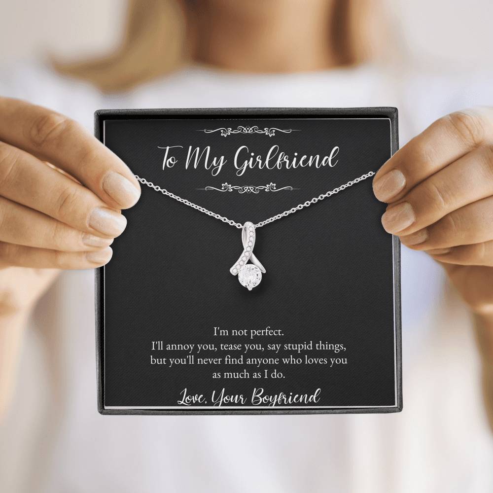 To My Girlfriend, I Am Not Perfect, Alluring Beauty Necklace For Women, Anniversary Birthday Valentines Day Gifts From Boyfriend