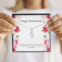 Load image into Gallery viewer, Retirement Gifts, Lives You Touched, Happy Retirement Alluring Beauty Necklace For Women, Retirement Party Favor From Friends Coworkers
