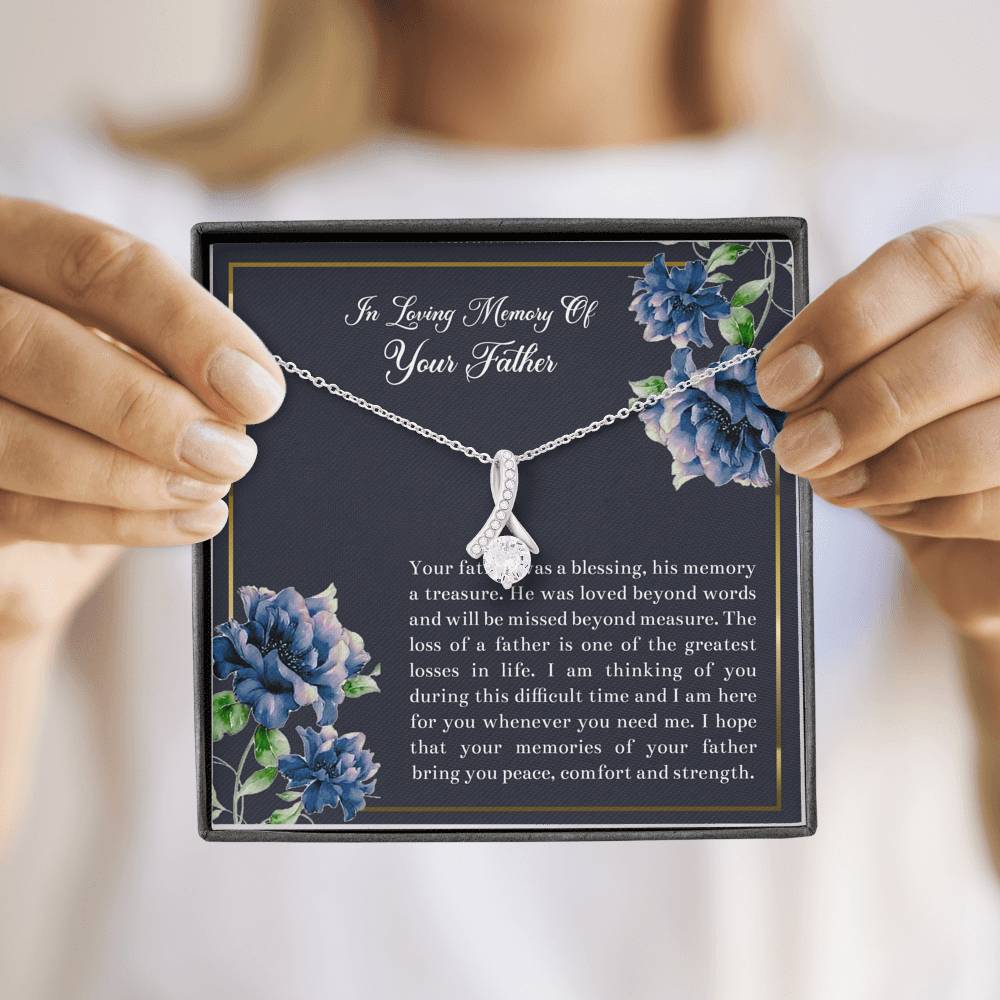 Loss of Father Gifts, In Loving Memory, Sympathy Alluring Beauty Necklace For Loss of Father, Memorial Sorry For Your Loss Present