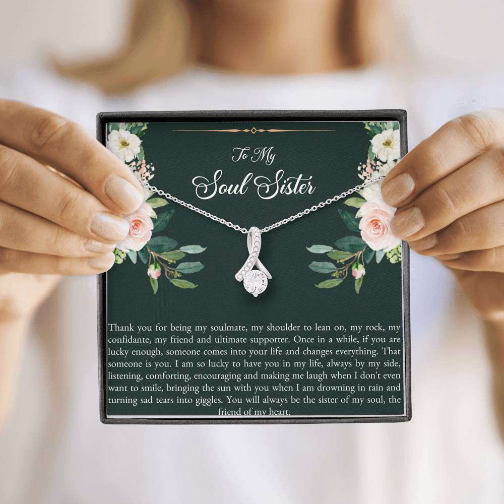 To My Best Friend Gifts, To My Soul Sister, Alluring Beauty Necklace For Women, Birthday Present Idea From Bestie