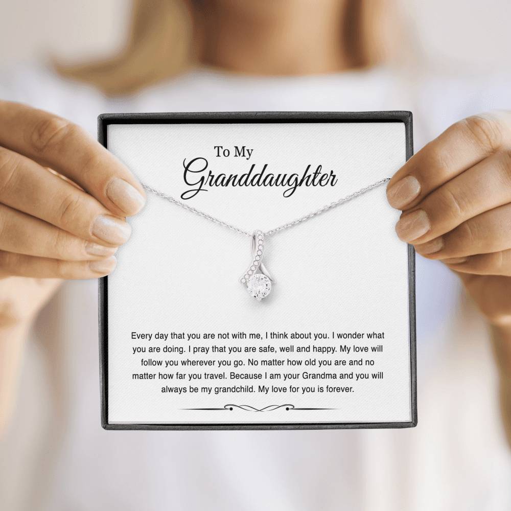 To My Granddaughter Gifts, Every Day That You Are Not With Me, Alluring Beauty Necklace For Women, Birthday Present Idea From Grandma Granpa