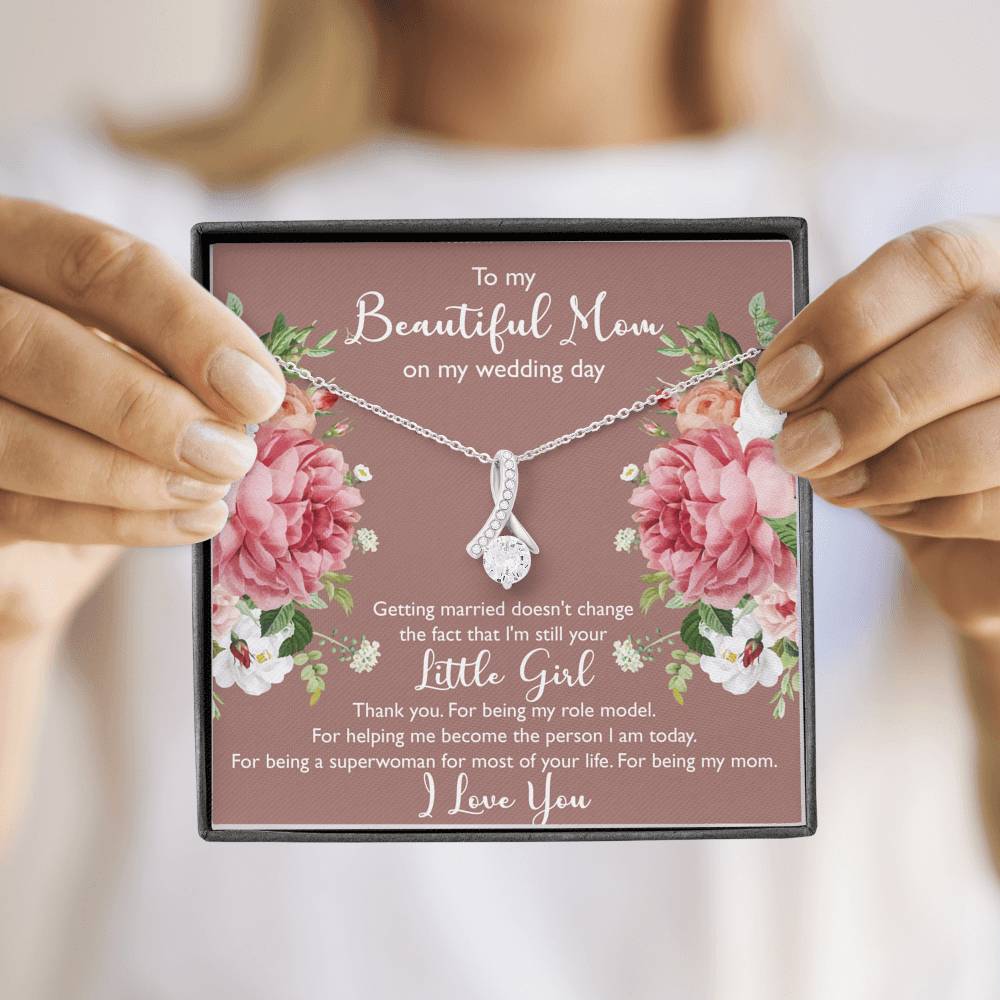 To My Mom Gifts, Thank You, Alluring Beauty Necklace For Women, Wedding Day Thank You Ideas From Daughter