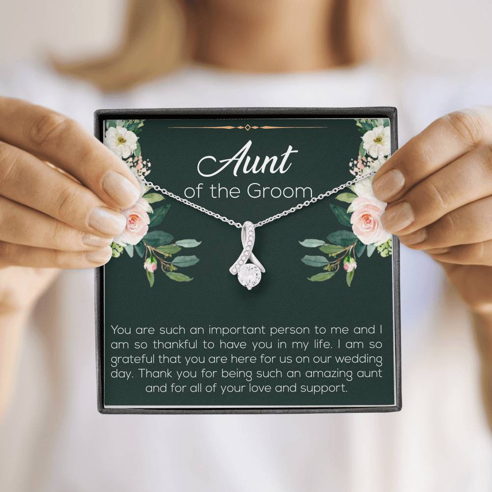 Aunt of the Groom Gifts, You're an Important Person To Me, Alluring Beauty Necklace For Women, Wedding Day Thank You Ideas From Groom