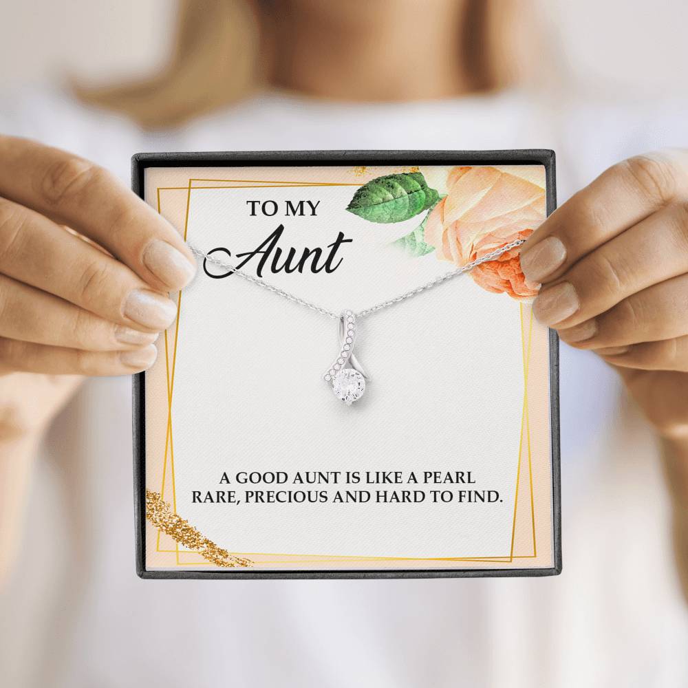 To My Aunt Gifts, A Good Aunt is Like a Pearl, Alluring Beauty Necklace For Women, Aunt Birthday Present From Niece Nephew