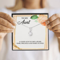Load image into Gallery viewer, To My Aunt Gifts, A Good Aunt is Like a Pearl, Alluring Beauty Necklace For Women, Aunt Birthday Present From Niece Nephew
