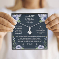 Load image into Gallery viewer, To My Mother-in-law Gifts, I Feel So Lucky, Alluring Beauty Necklace For Women, Birthday Mothers Day Present From Daughter-in-law Son-in-law
