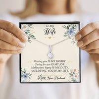 Load image into Gallery viewer, To My Wife, Missing You Is My Hobby, Alluring Beauty Necklace For Women, Anniversary Birthday Gifts From Husband
