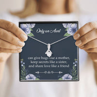 Load image into Gallery viewer, To My Aunt Gifts, Only An Aunt Can Give Hugs Like A Mother, Alluring Beauty Necklace For Women, Aunt Birthday Present From Niece Nephew
