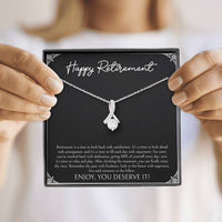 Load image into Gallery viewer, Retirement Gifts, Time To Relax, Happy Retirement Alluring Beauty Necklace For Women, Retirement Party Favor From Friends Coworkers
