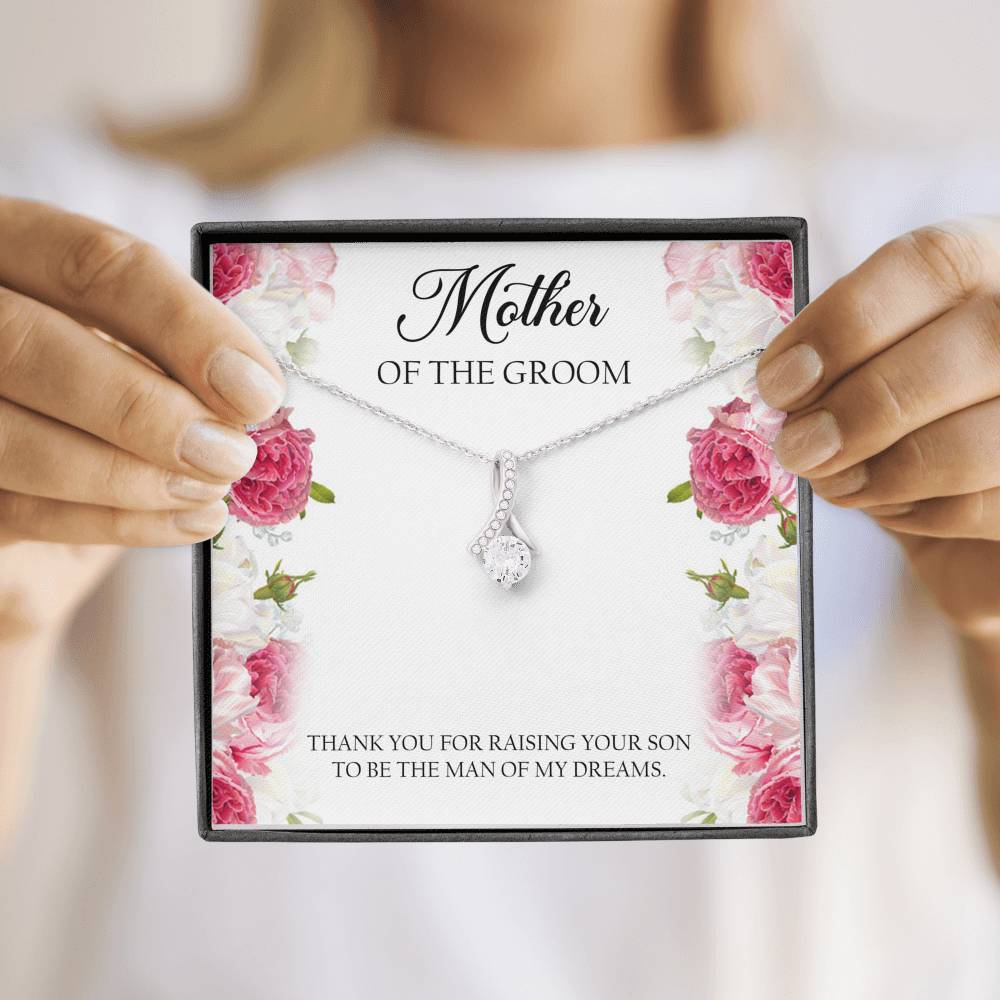 Mom of the Groom Gifts, Thank You For Raising Your Son, Alluring Beauty Necklace For Women, Wedding Day Thank You Ideas From Bride