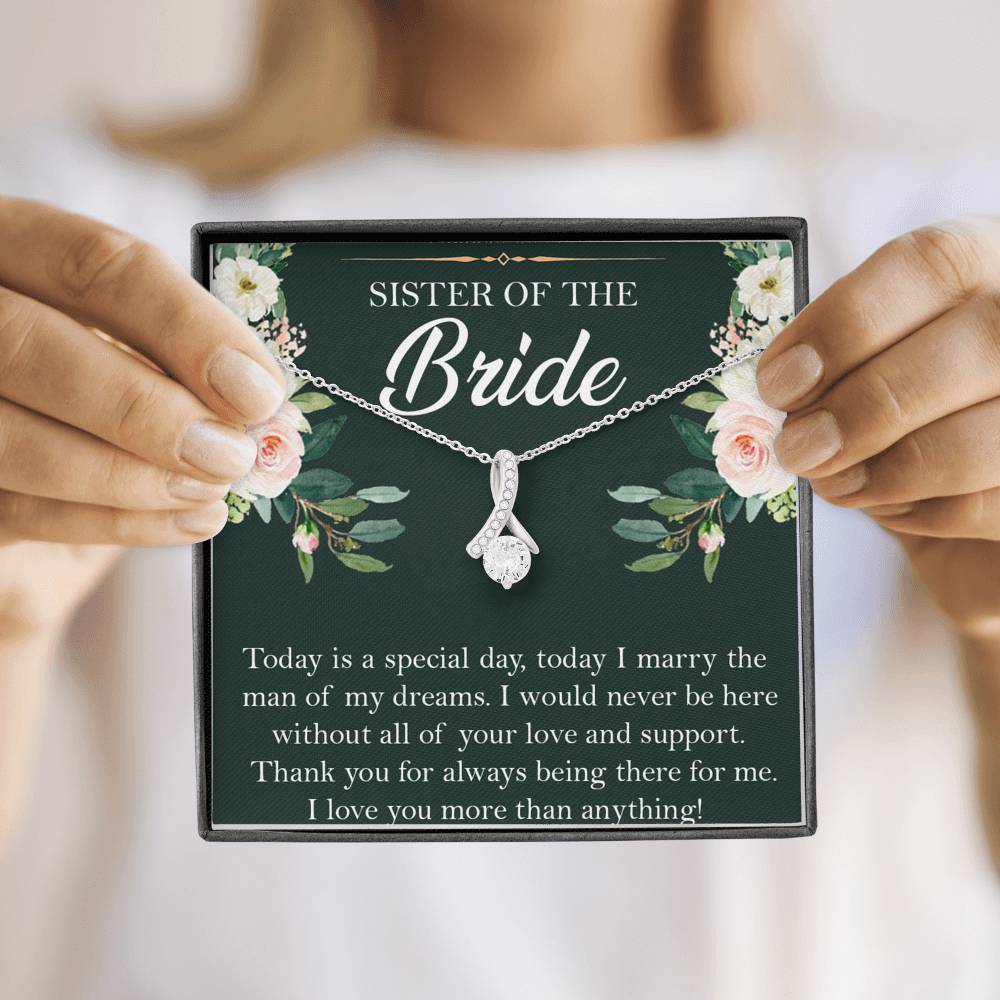 Sister of the Bride Gifts, Thank You for Being There, Alluring Beauty Necklace For Women, Wedding Day Thank You Ideas From Bride