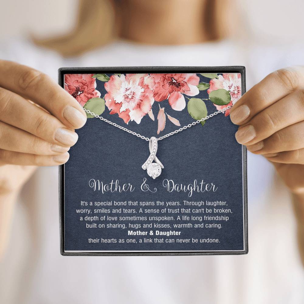 To My Mom Gifts, Mother and Daughter Bond, Alluring Beauty Necklace For Women, Birthday Mothers Day Present From Daughter