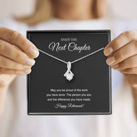 Load image into Gallery viewer, Retirement Gifts, Next Chapter, Happy Retirement Alluring Beauty Necklace For Women, Retirement Party Favor From Friends Coworkers
